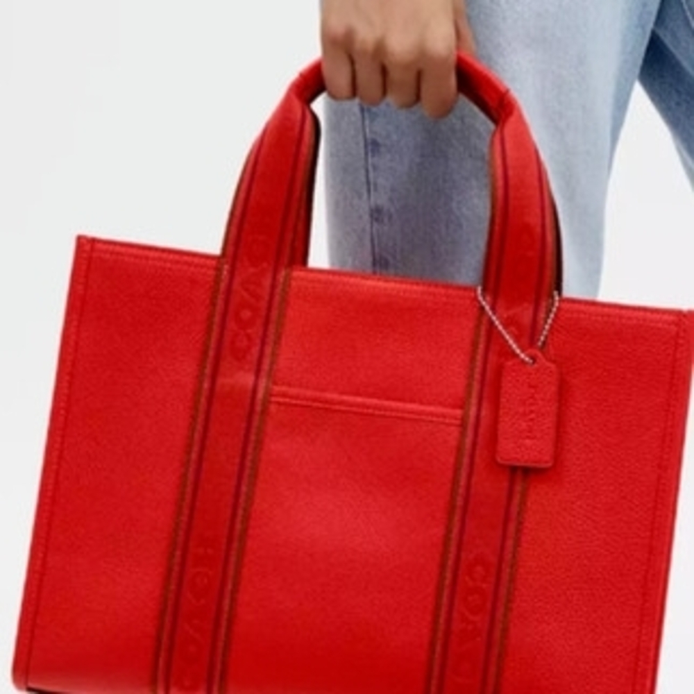 Coach EUC Smith Tote Bag Detachable Crossbody Strap Miami Red - Picture 2 of 11
